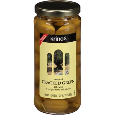 Krinos Green Cracked Olives