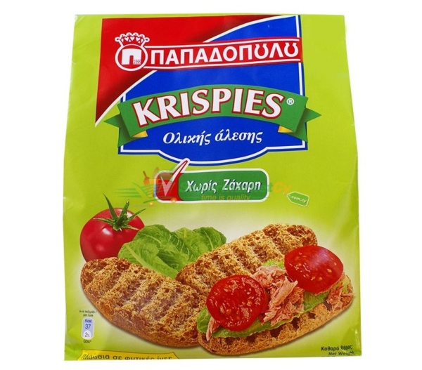 Papadopoulos Krispies Wholegrain Toasted Rolls No Sugar Added